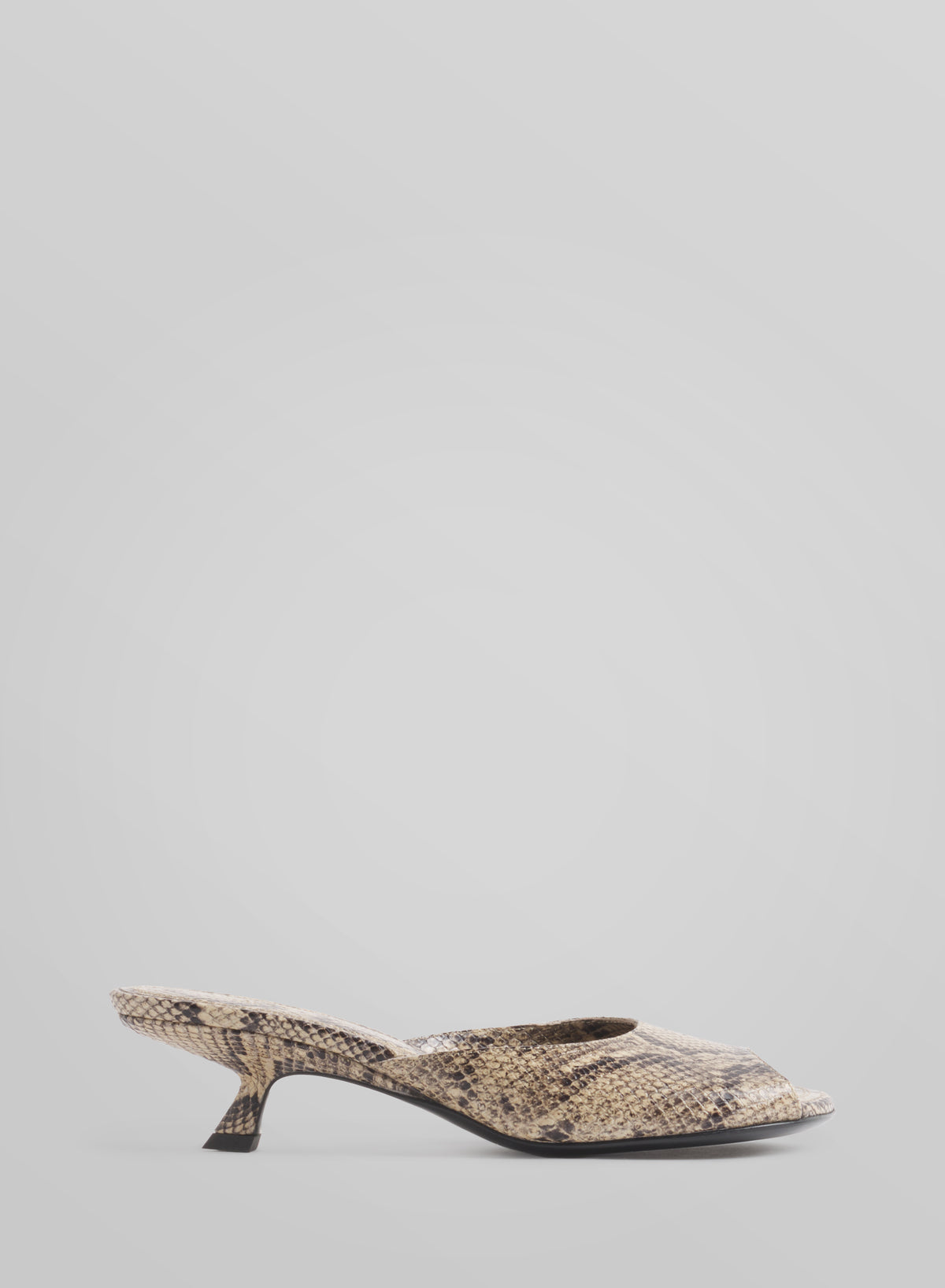 Faux python peep-toe mules 45