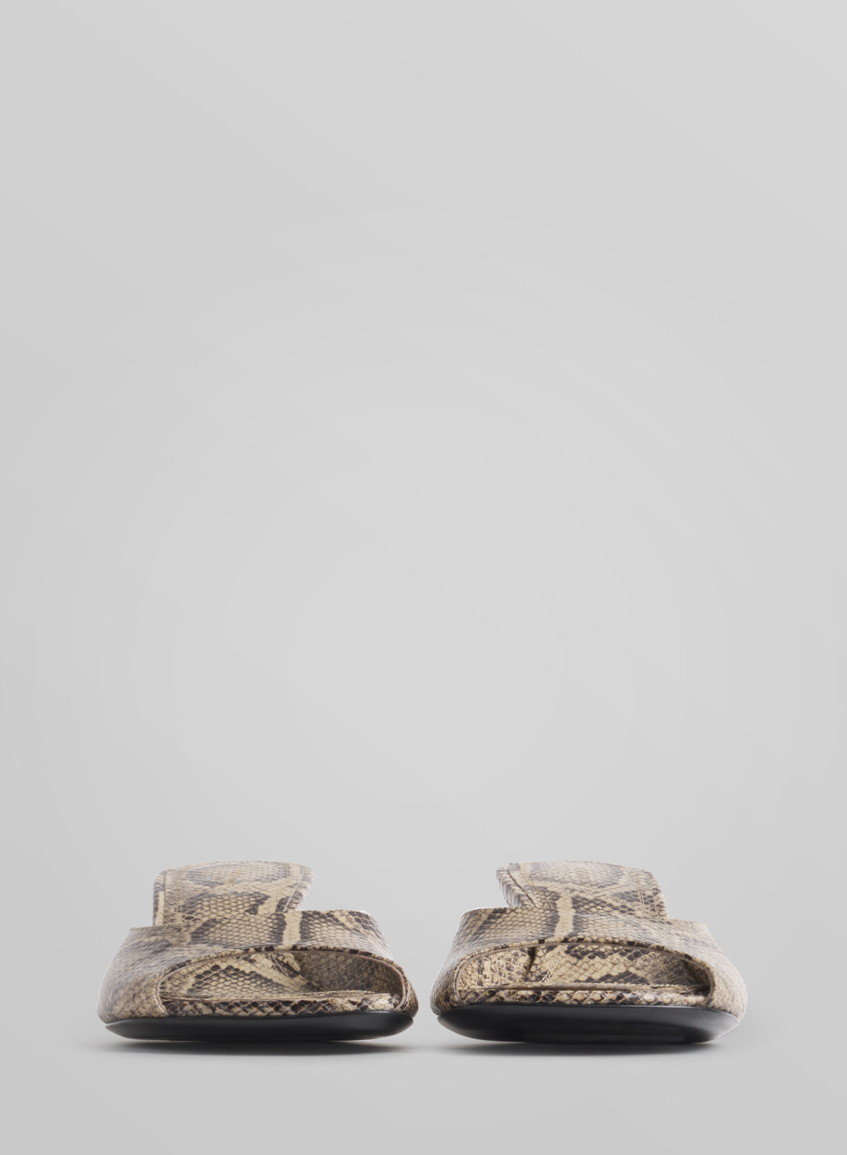 Faux python peep-toe mules 45