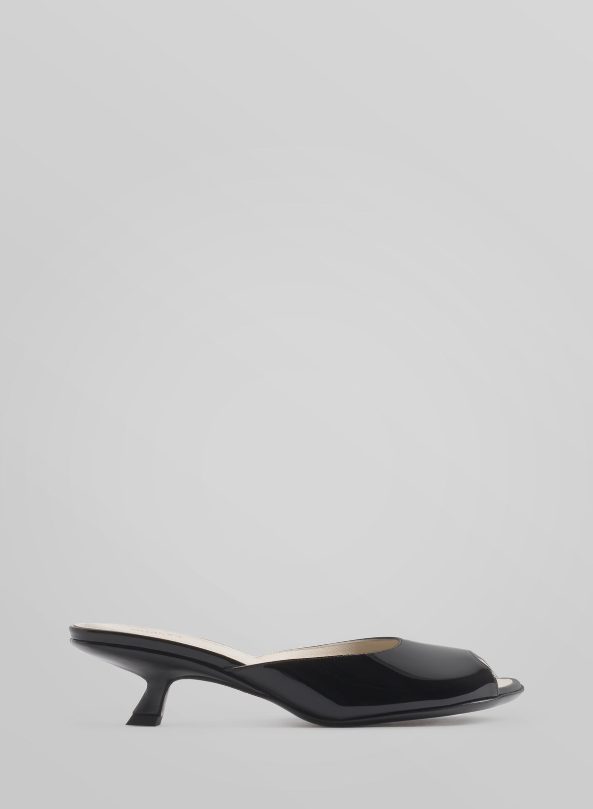 Black peep-toe mules 45