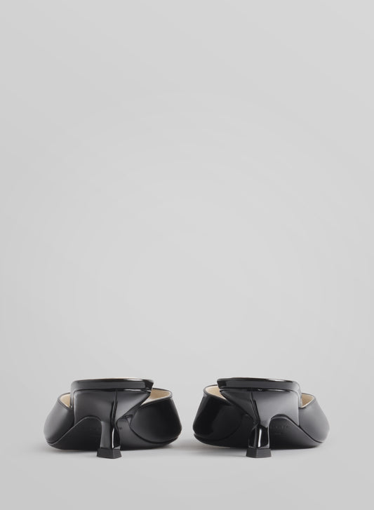 Black peep-toe mules 45