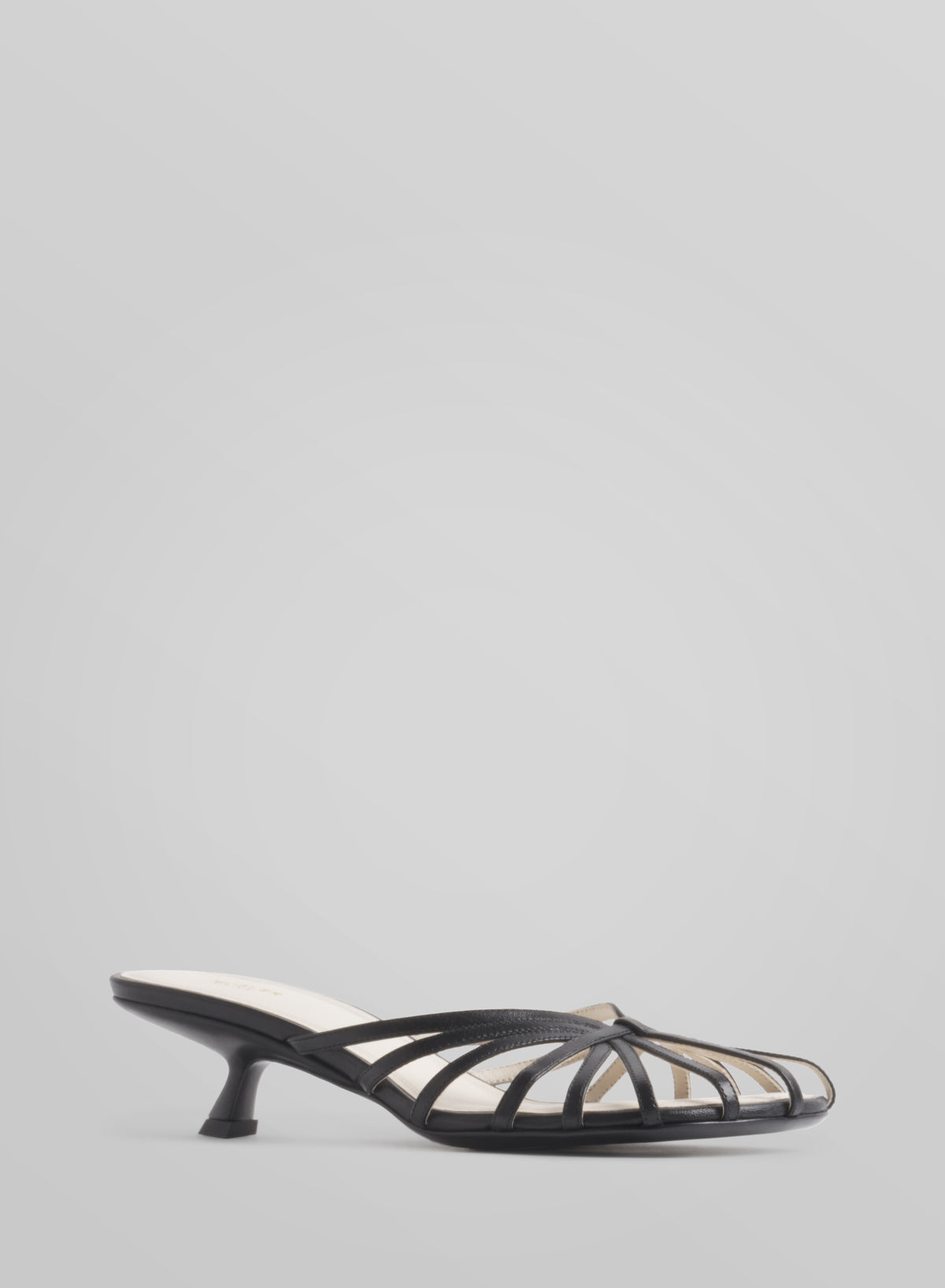 Black knotted strap mules 45