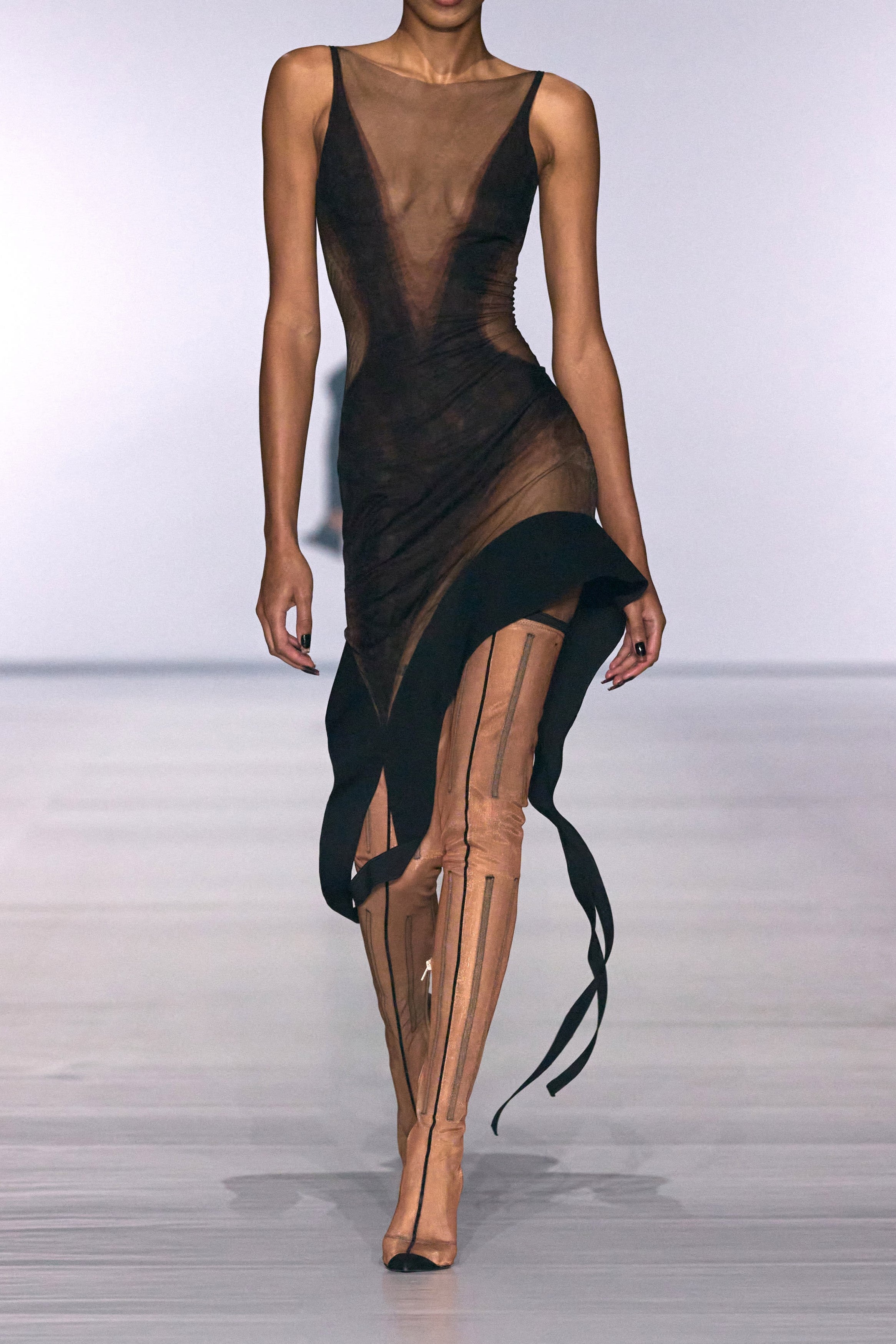 multi-layer mesh spike dress | MUGLER Official Website – Mugler