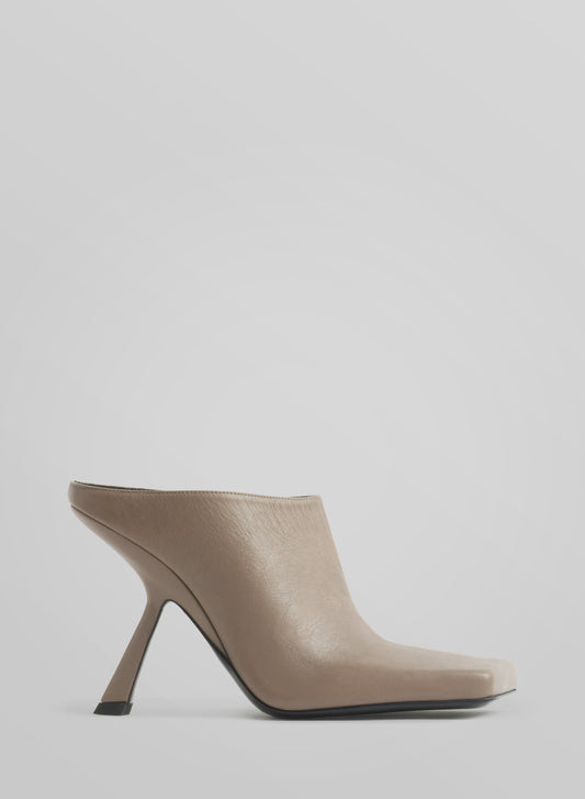 Dark taupe square mules 105