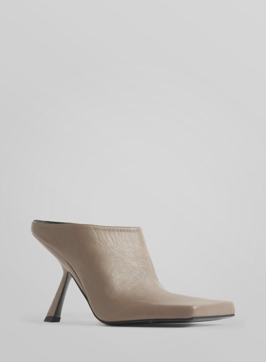 Dark taupe square mules 105