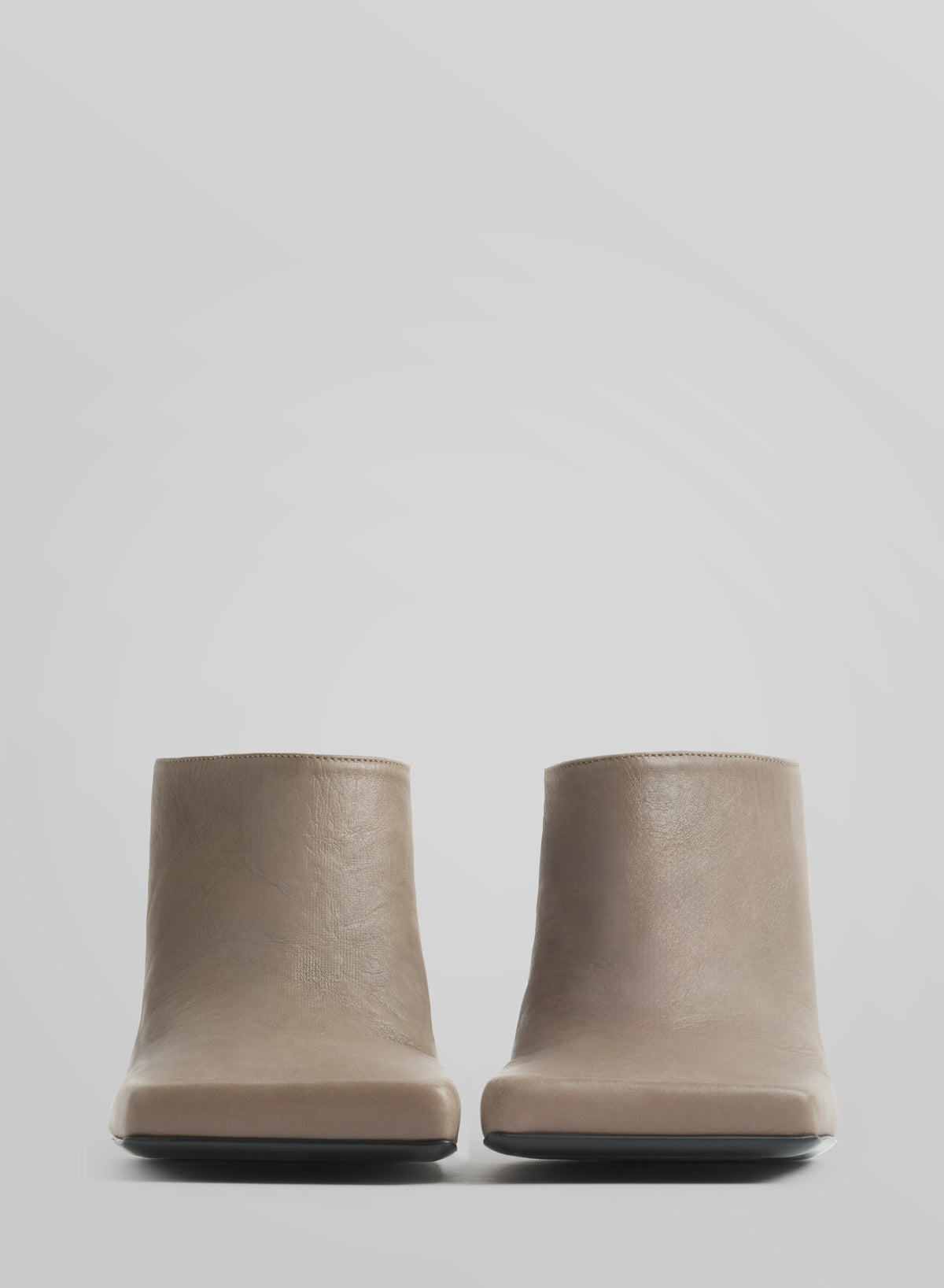 Dark taupe square mules 105