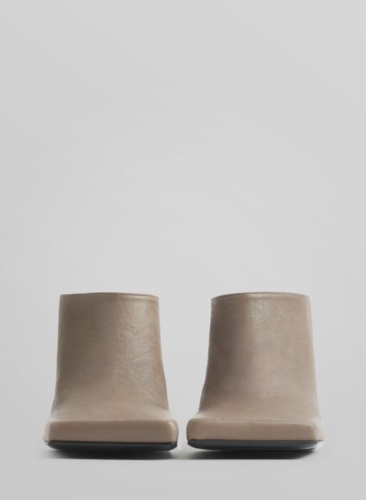 Dark taupe square mules 105