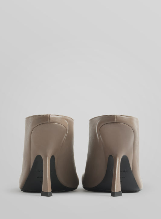 Dark taupe square mules 105