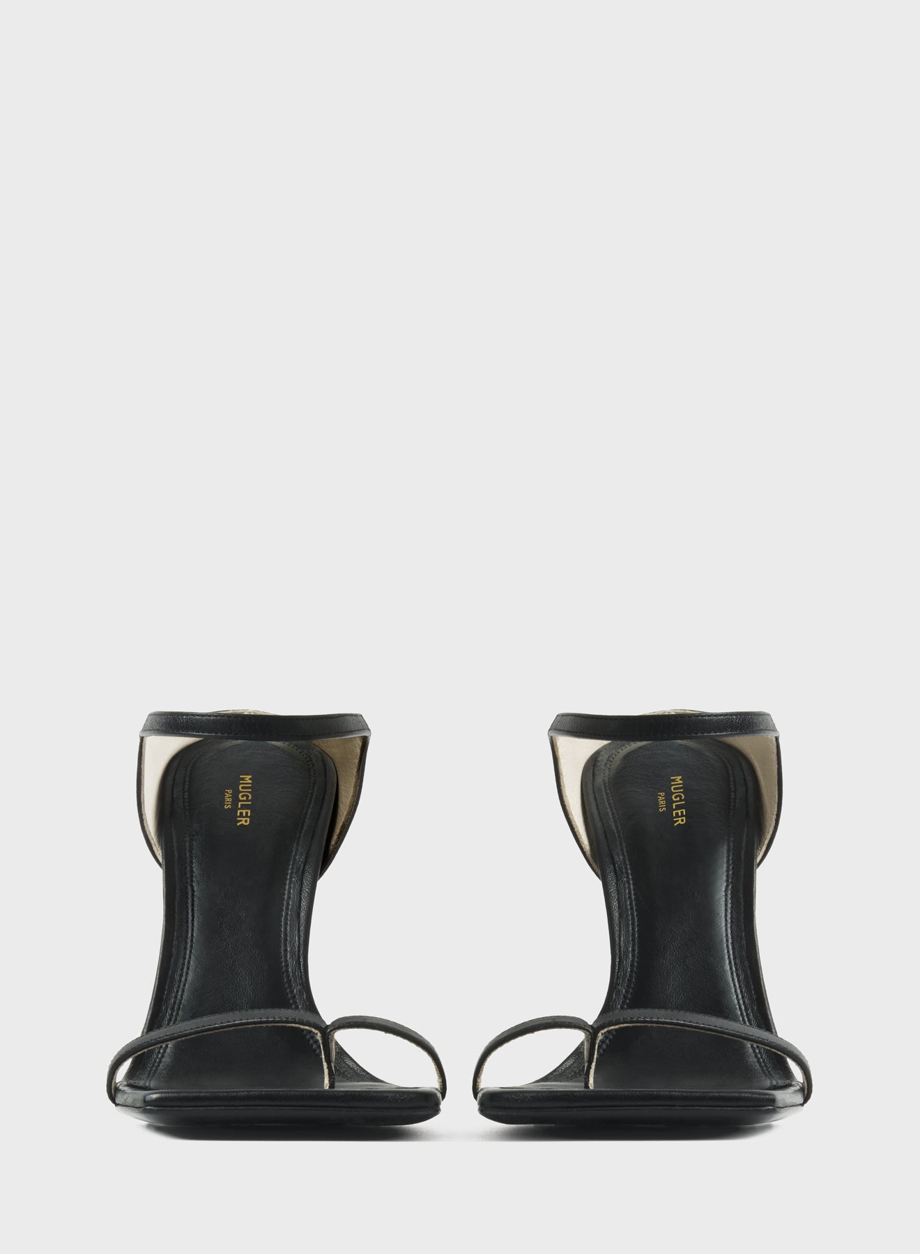 Black thong square sandals 105