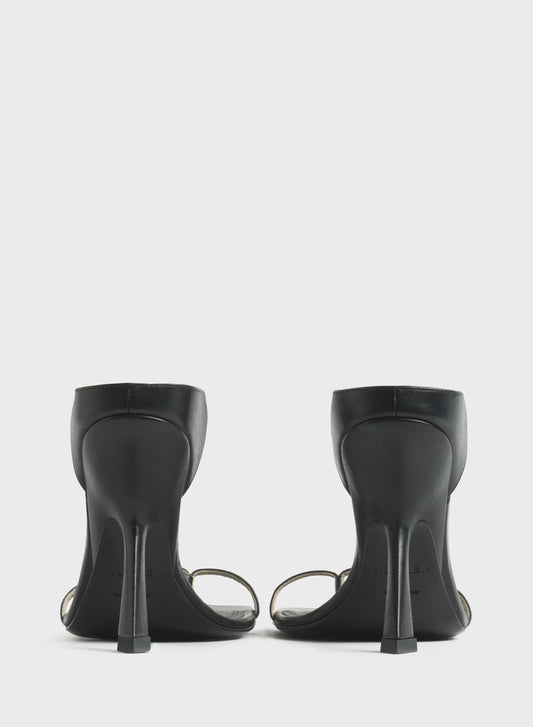 Black thong square sandals 105