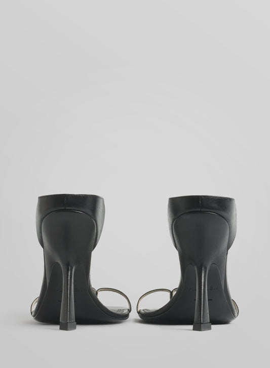 Black thong square sandals 105