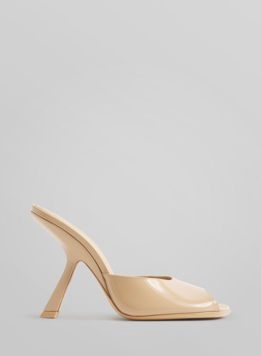 Tan peep-toe mules 105
