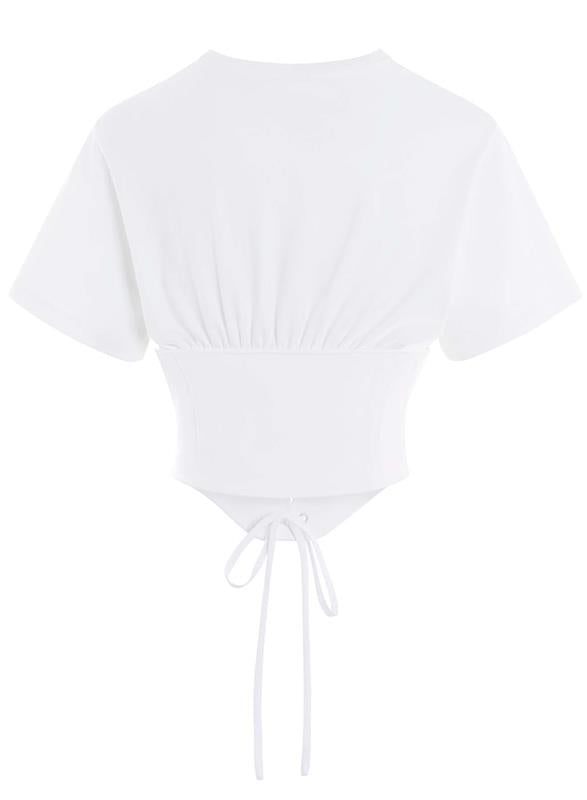 white corseted t-shirt | MUGLER Official Website – Mugler