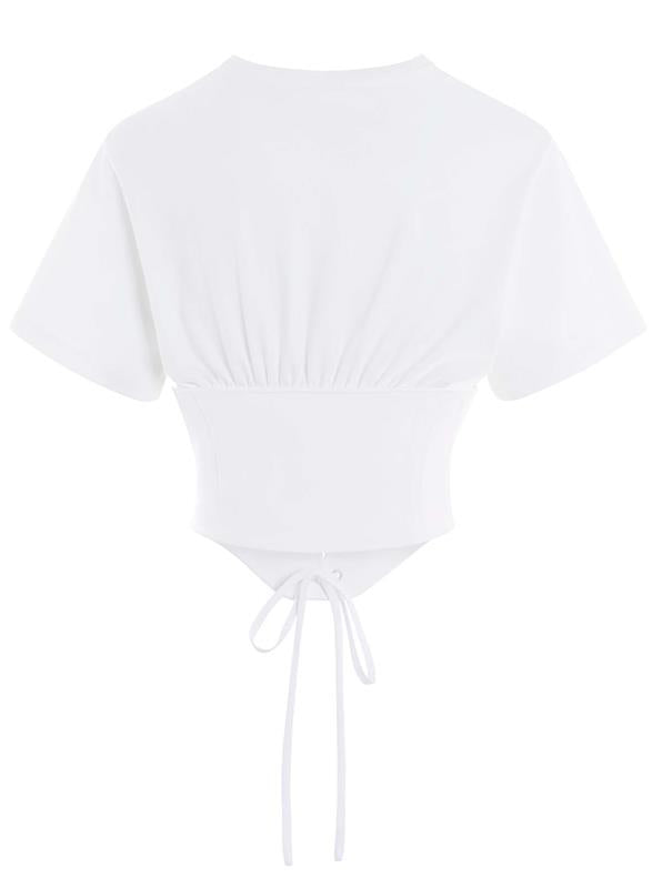 t-shirt blanc corseté