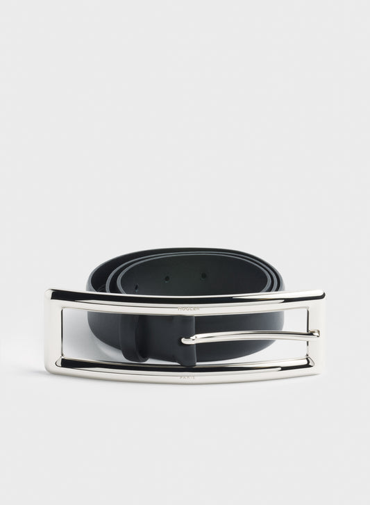 silver rectangle buckle belt