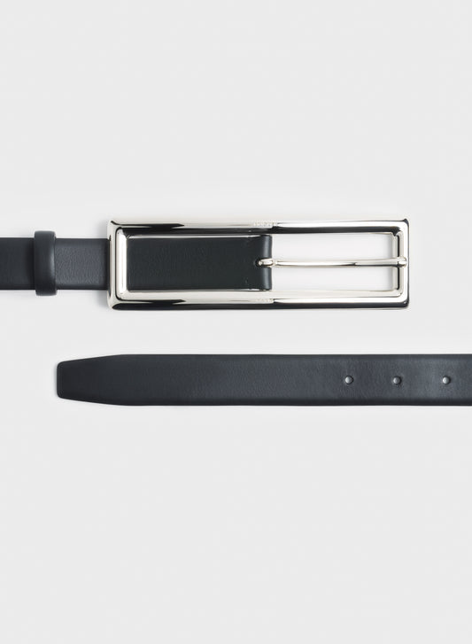 silver rectangle buckle belt