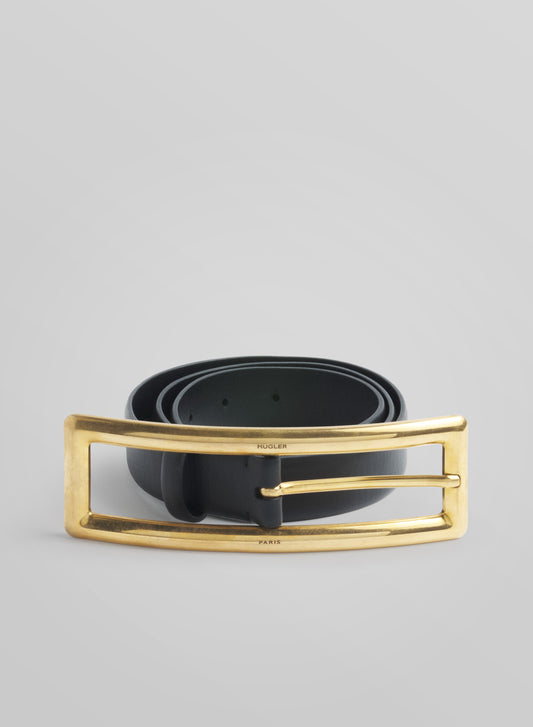 gold rectangle buckle belt
