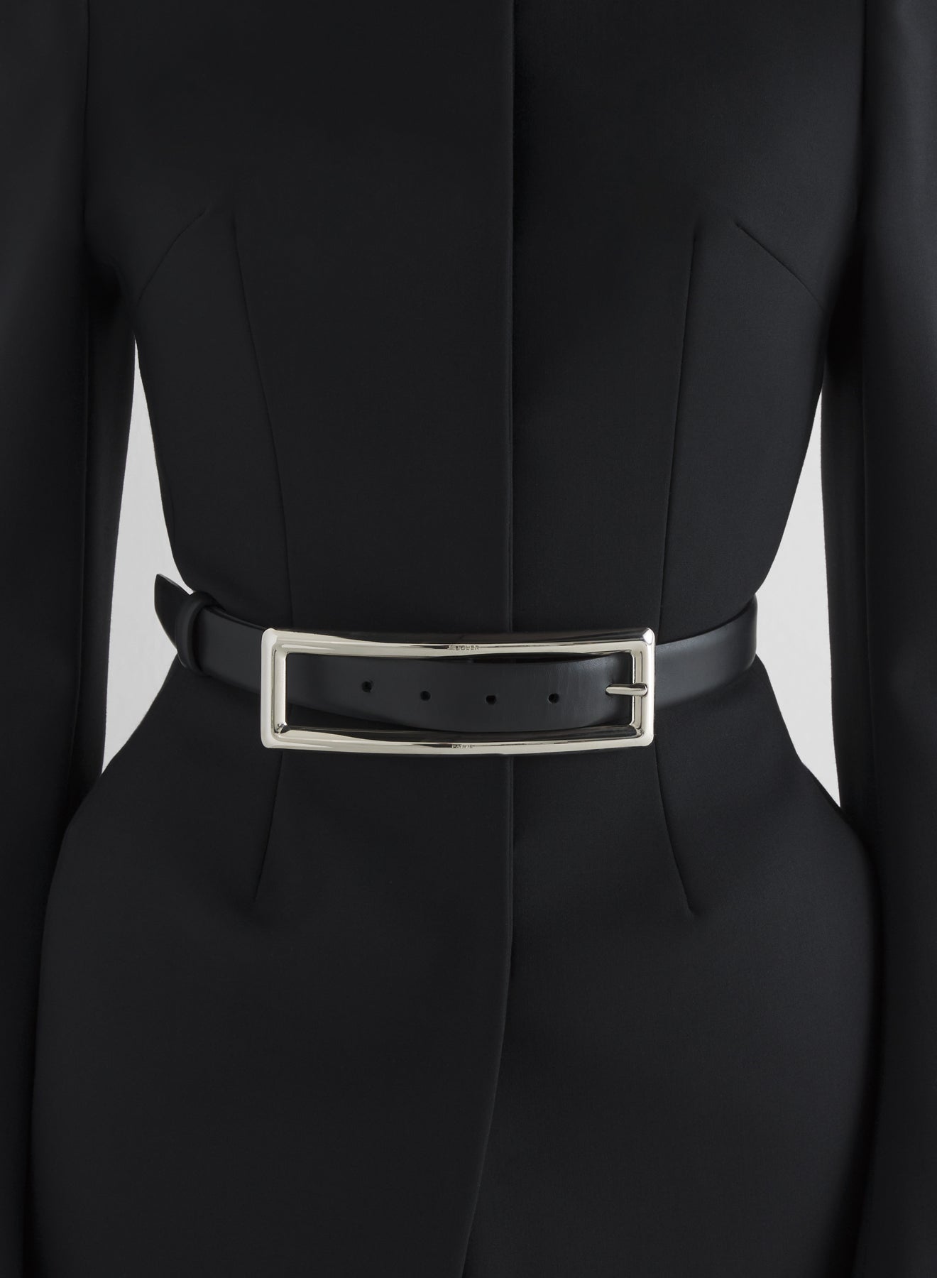 silver rectangle buckle belt
