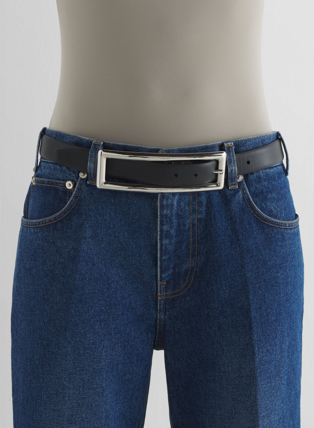 silver rectangle buckle belt