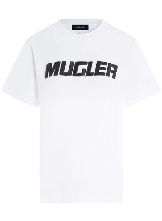 t-shirt blanc avec logo mugler