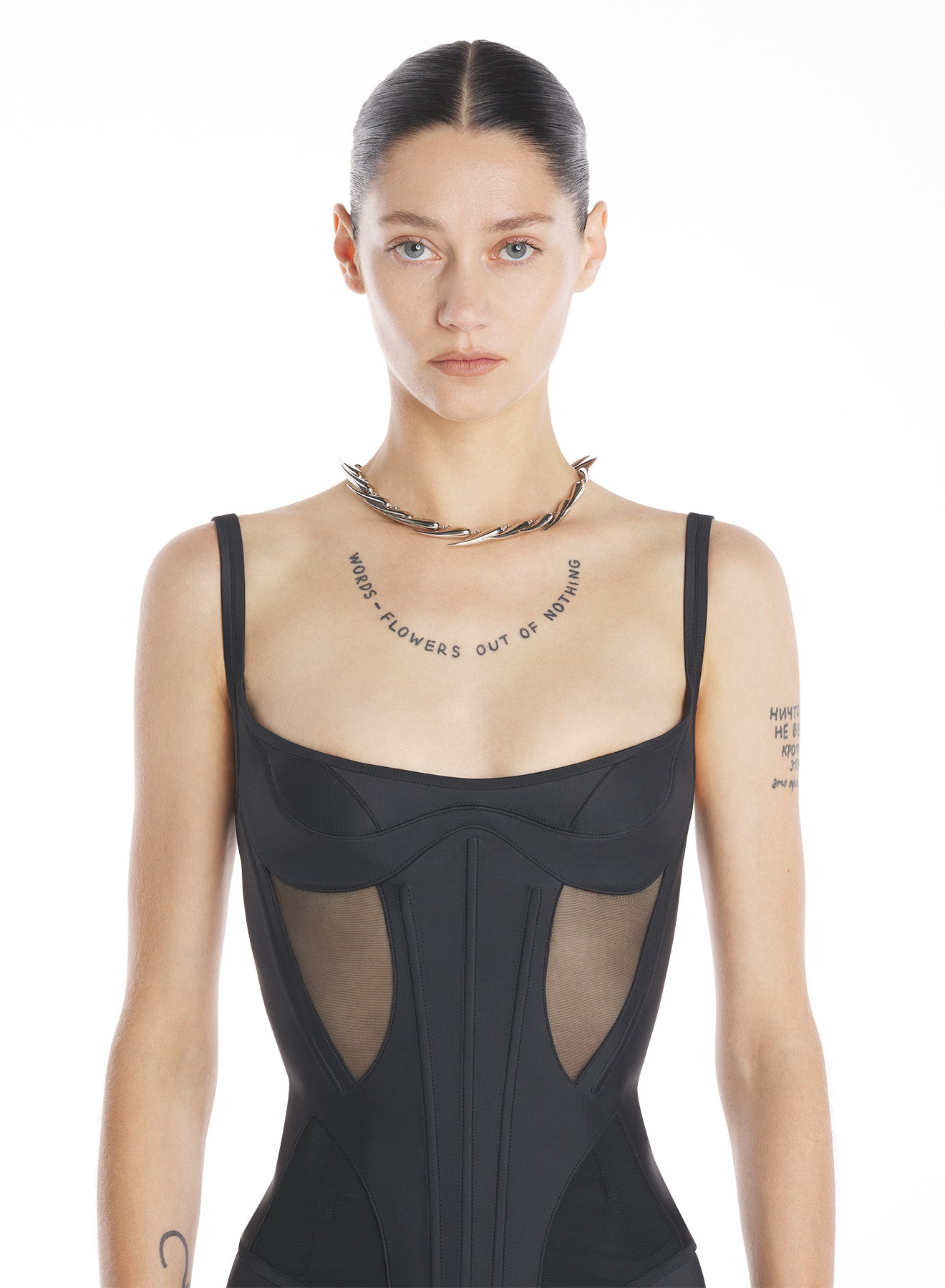 Bonded Illusion bustier in black - Mugler