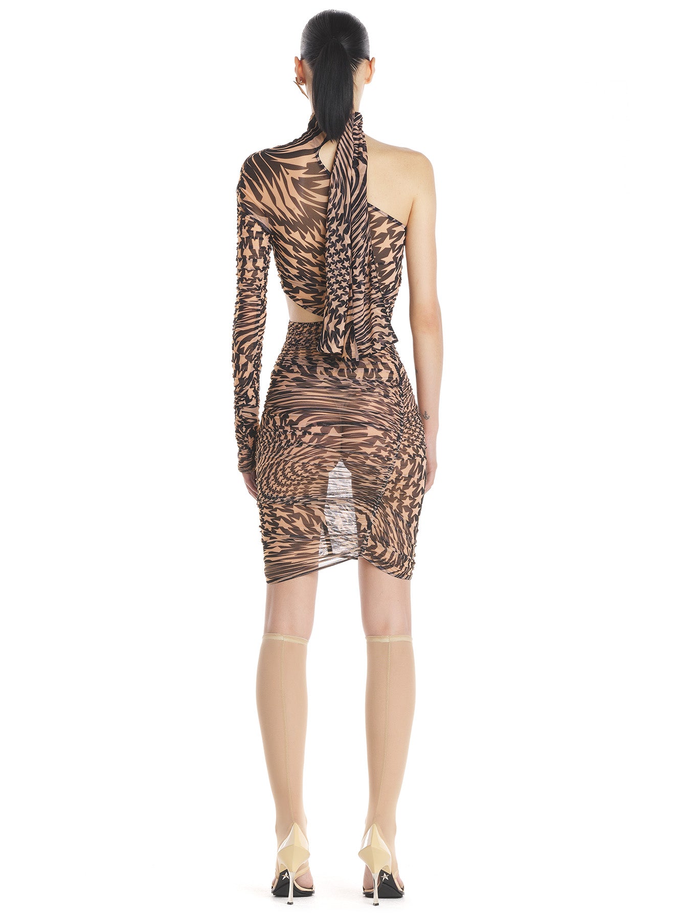 Mugler star discount mesh dress