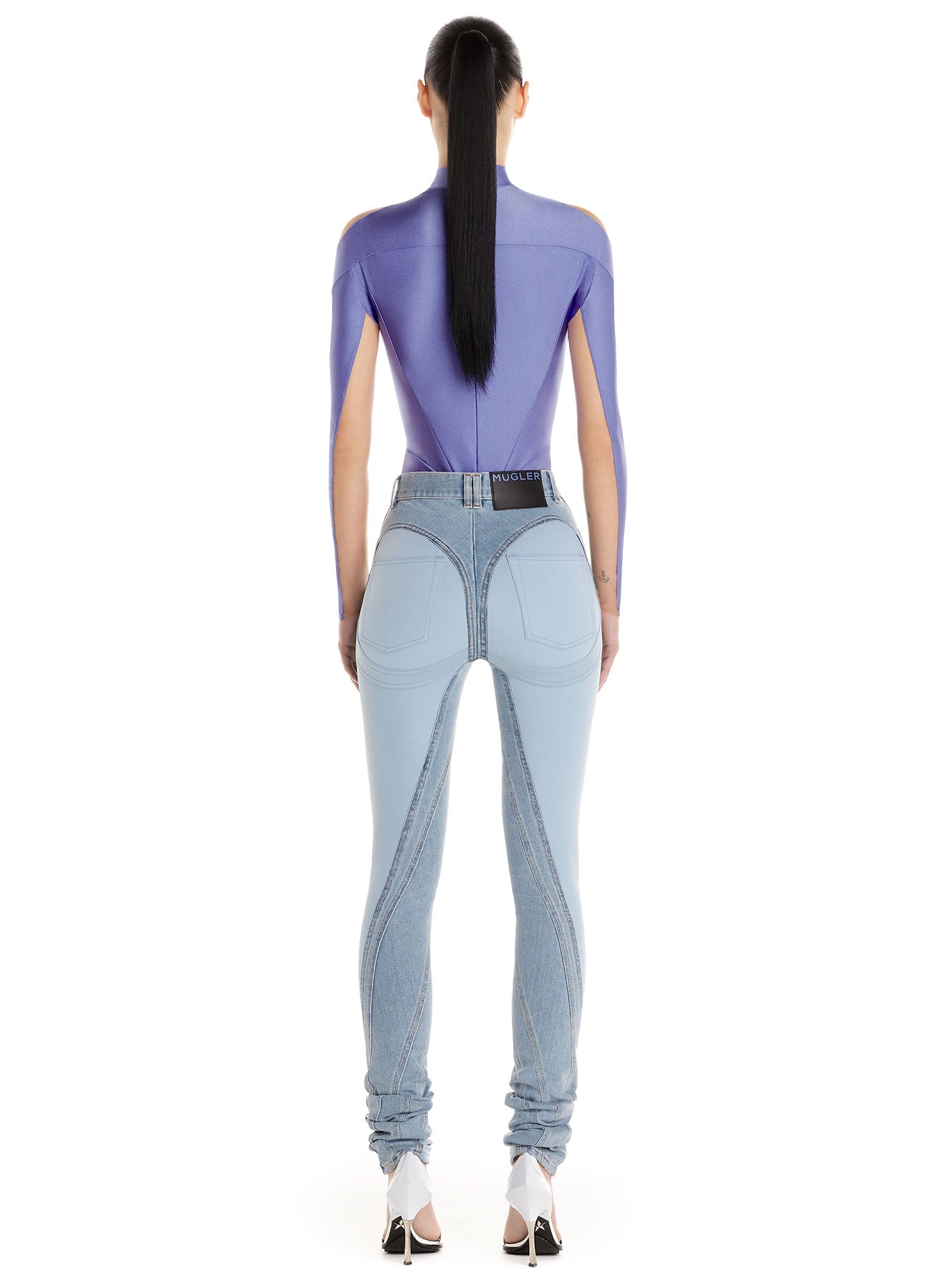 lilac illusion neckline bodysuit