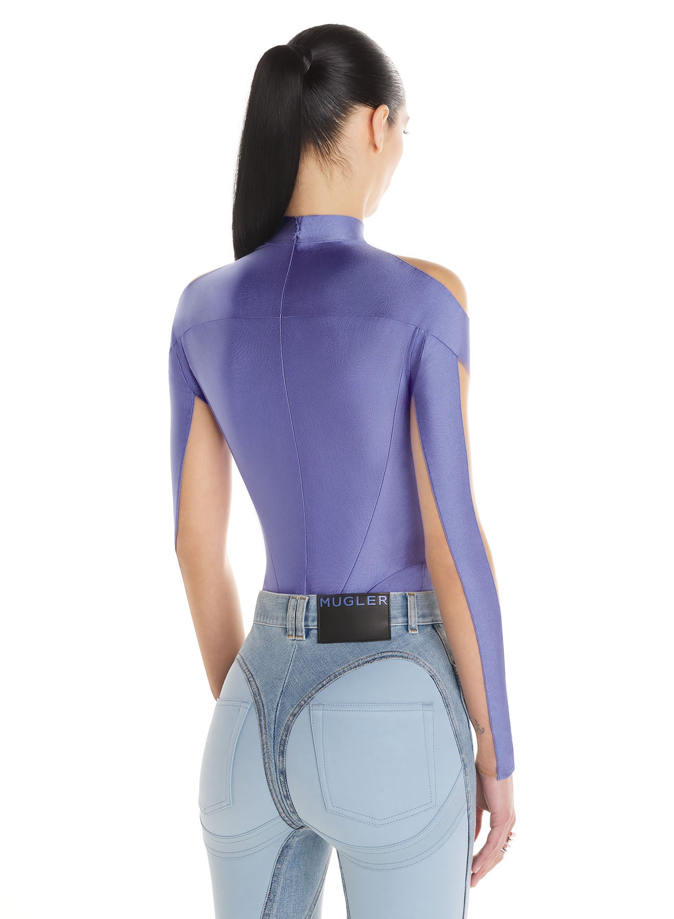 lilac illusion neckline bodysuit