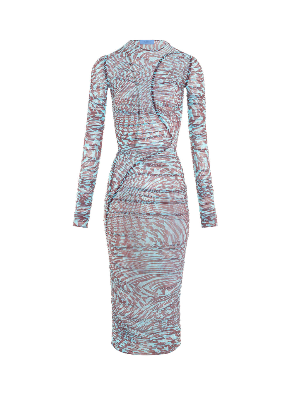 blue printed star mesh dress | MUGLER Official Website – Mugler